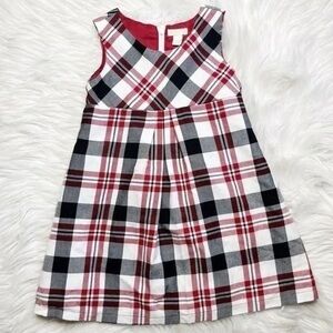 Plaid Sleeveless Kids Dress - Red and Black